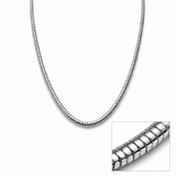 Sleek Silver-Tone Snake Chain Necklace Smooth Flexible Minimal Design