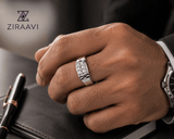Square Cluster Adjustable Ring