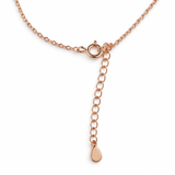 Rose Gold Heart Pendant Necklace with Pink Stone and CZ Halo Design