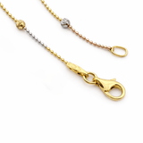Tri Tone Beaded Chain Minimal Ball Accent Elegant Lightweight Daily Wear
