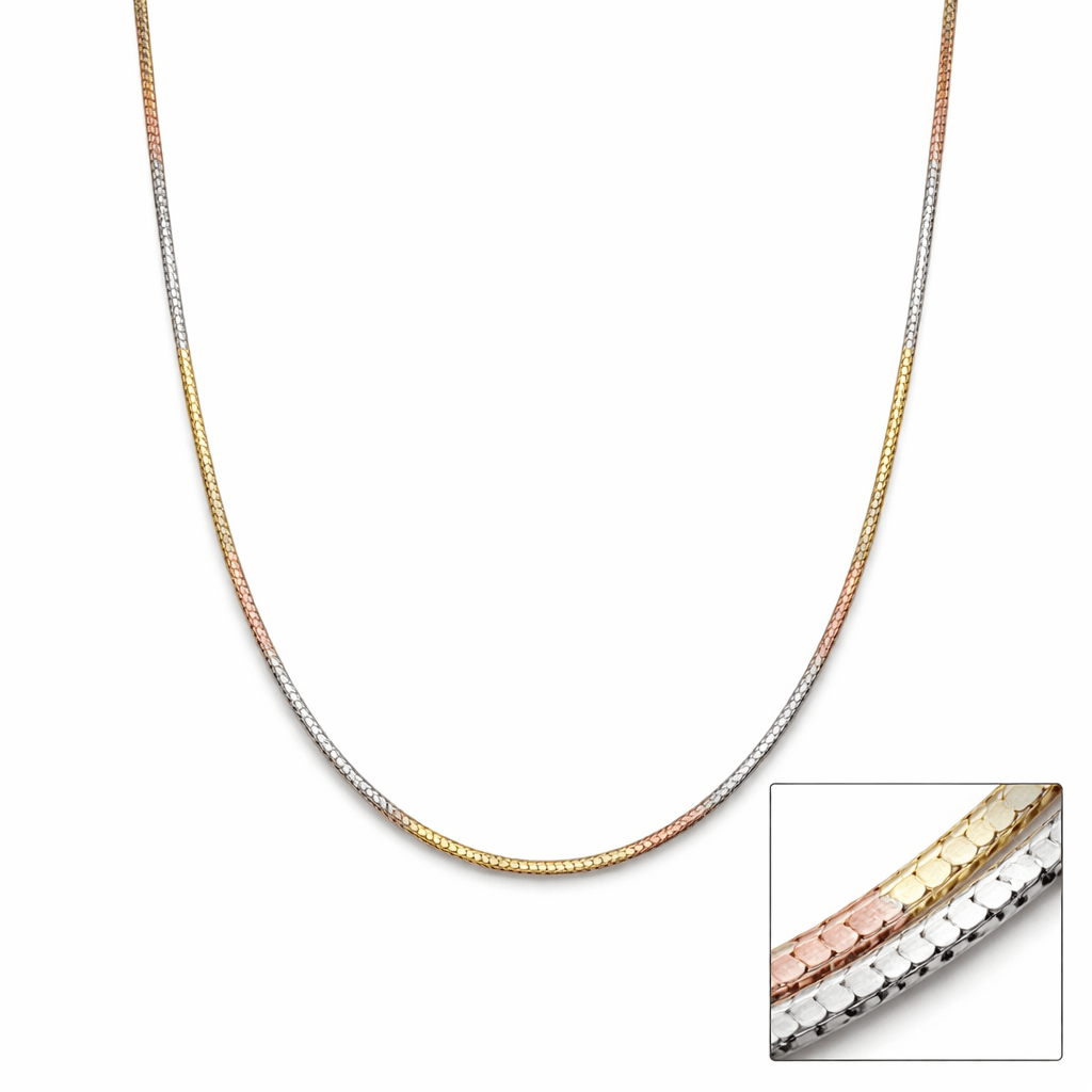 Tri Tone Snake Chain Sleek Minimal Multi Color Shine Chain Design