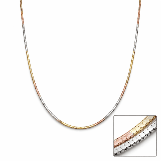 Tri Tone Snake Chain in 925 Sterling Silver