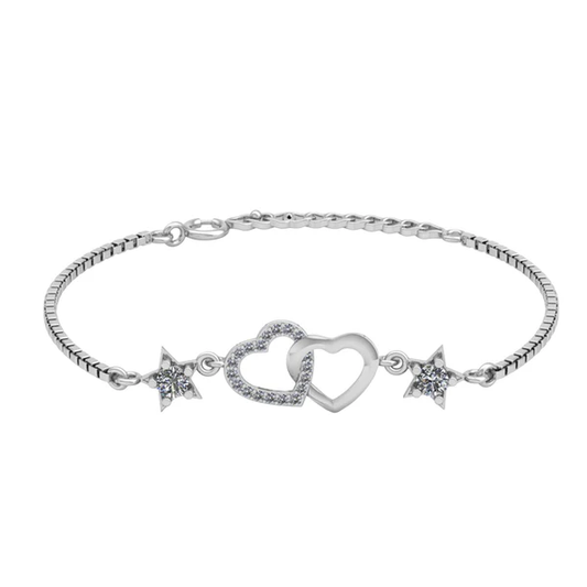 Serenelle Heart Charm Bracelet – 925 Sterling Silver