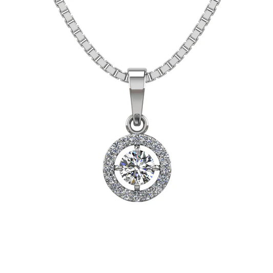 Celistra Halo Pendant – 925 Sterling Silver