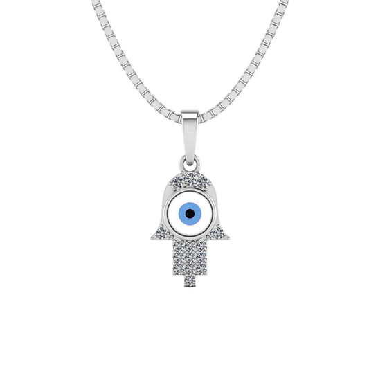 Hamsa Eye Pendant – 925 Sterling Silver