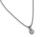 Radiant Elegance Solitaire Pendant – 925 Sterling Silver