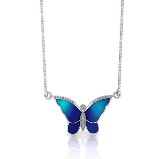 AzureWings Butterfly Pendant – 925 Sterling Silver
