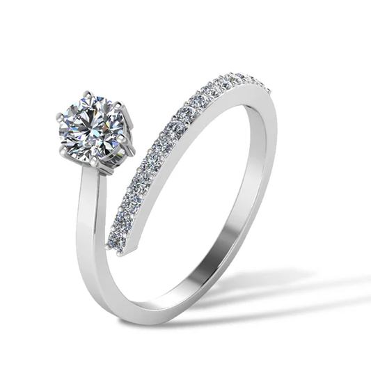 Elara Freesize Solitaire Ring – 925 Sterling Silver