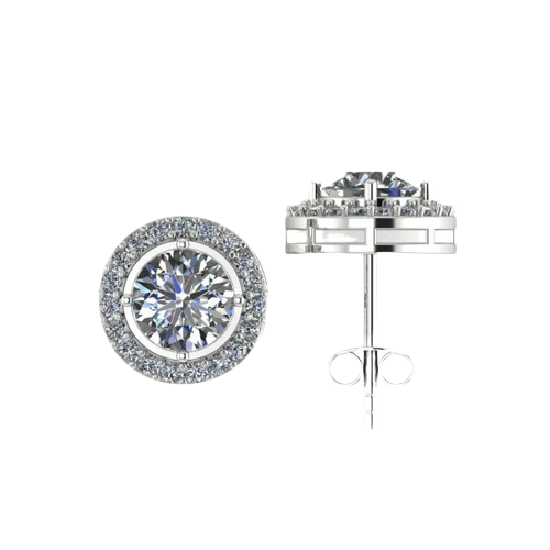 Original Zircon Solitaire 925 Sterling Silver Stud Earrings for Women and Girls