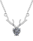Deer Heart 925 Sterling Silver Pendant for Ladies
