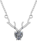 Deer Heart 925 Sterling Silver Pendant for Ladies