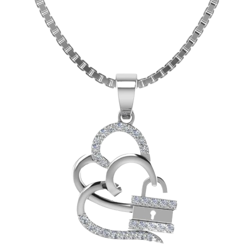 Lovely Loyal Double Heart 925 Sterling Silver Necklace for Girls