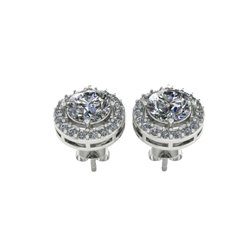 Original Zircon Solitaire 925 Sterling Silver Stud Earrings for Women and Girls