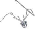Deer Heart 925 Sterling Silver Pendant for Ladies