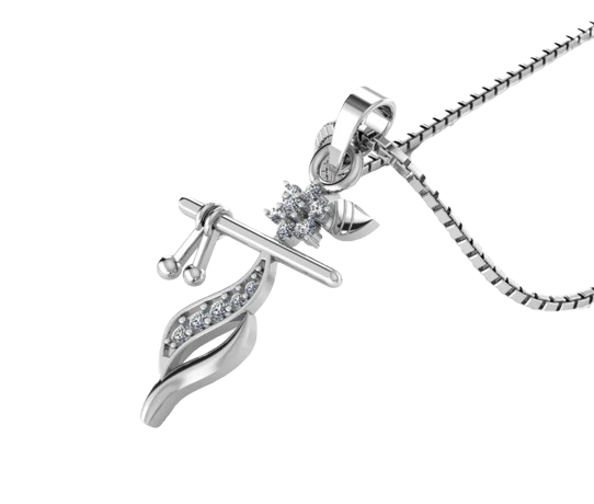 Shri Krishna Flute Pendant 925 Sterling Silver Necklace