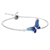 Blue Butterfly Sparkle 925 Silver Bracelet for Ladies