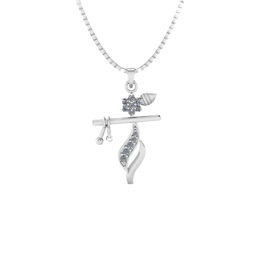 Shri Krishna Flute Pendant 925 Sterling Silver Necklace