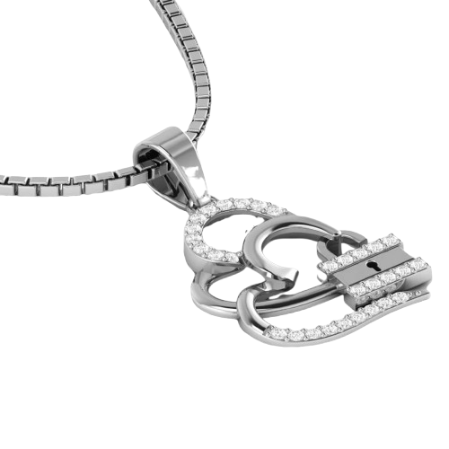 Lovely Loyal Double Heart 925 Sterling Silver Necklace for Girls
