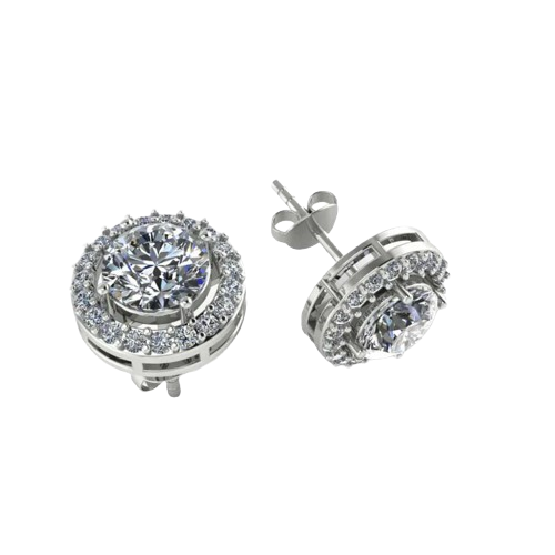 Original Zircon Solitaire 925 Sterling Silver Stud Earrings for Women and Girls