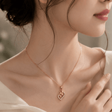 Rose Gold Swan Heart Necklace