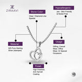 Bonded Heart 925 Sterling Silver Pendant for Ladies